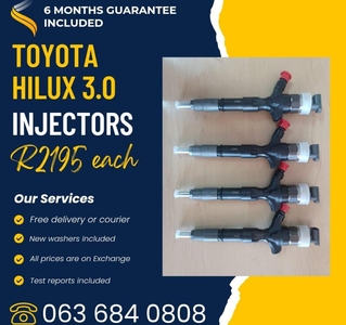 Toyota hilux 3.0 diesel injectors for sale with warranty