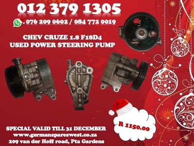 CHEV CRUZE 1.8 F18D4 USED POWER STEERING PUMP