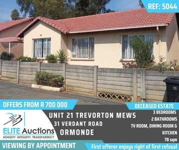 3 Bedroom Simplex for Sale For Sale in Ormonde - MR526797 -