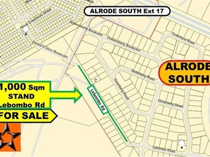 1 000 m² Land available in Alrode