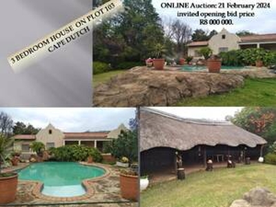 ONLINE Auction: 21 February 2024 invited opening bid price R8 000 000. 10% Depo - Zandfontein AH
